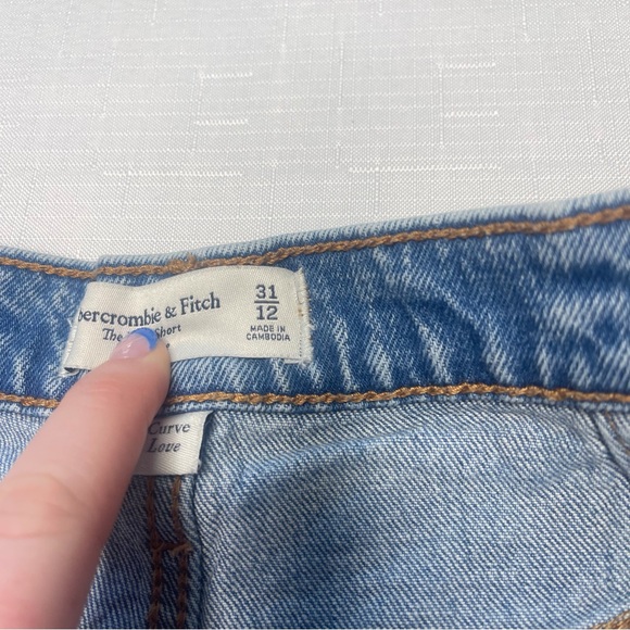 Denim Women's Shorts Abercrombie & fitch high rise cargo shorts sz 31 curve love - Picture 6 of 10